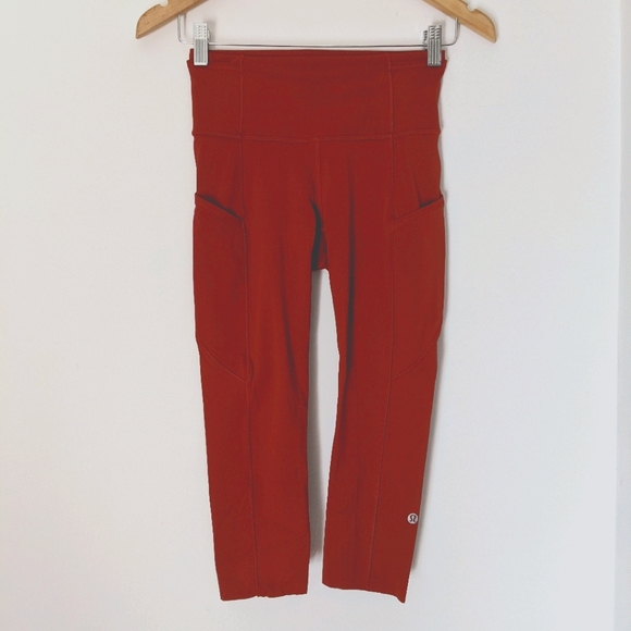 Lululemon Fast and Free Crop II Magma 4 - Picture 8 of 16